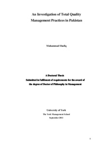 Doctoral thesis on tqm